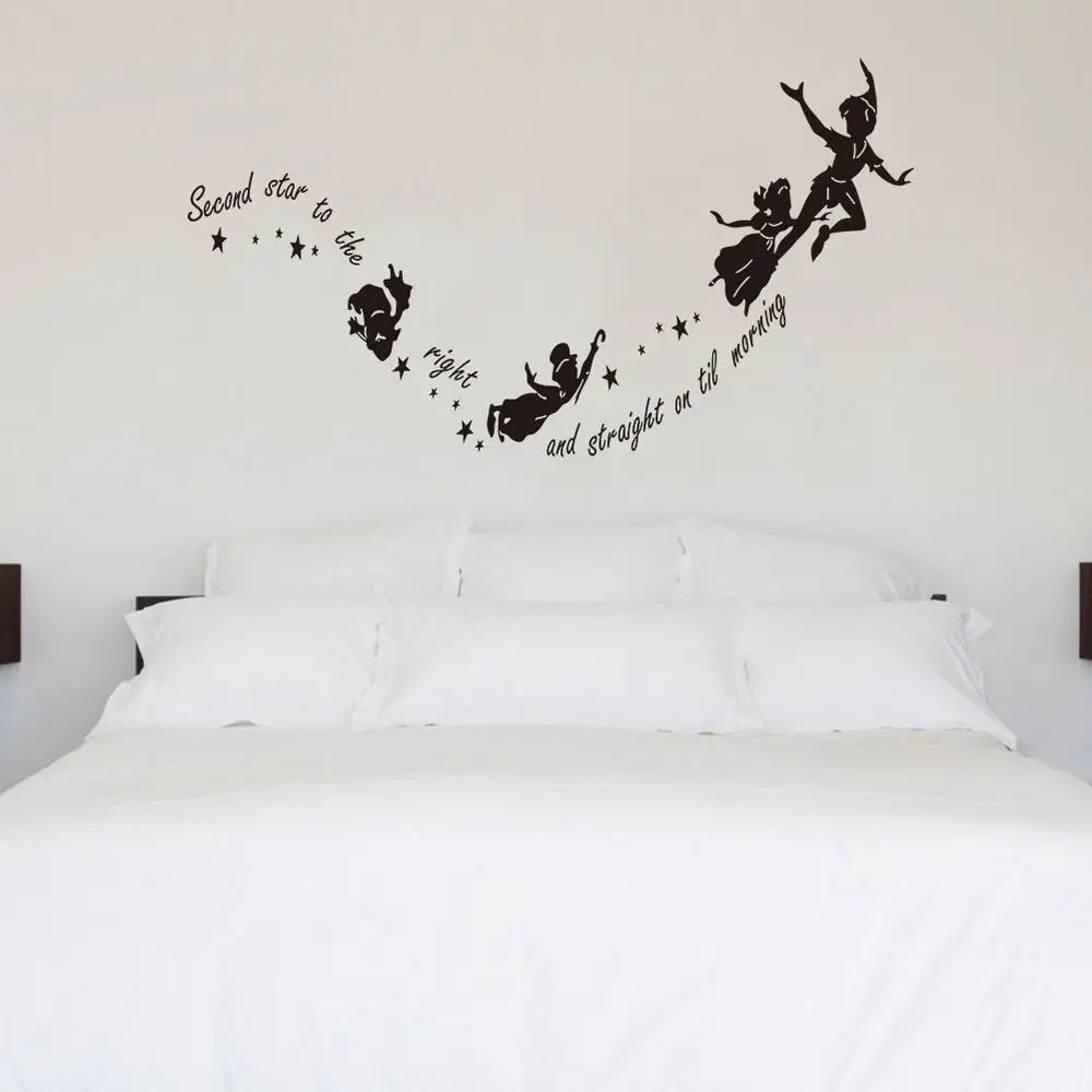 Питер Пэн вторая звезда Наклейка на стену виниловая наклейка Сделай Сам детский