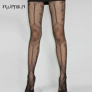 Fashion Womens Lady Girls Black Sexy Fishnet Pattern Jacquard Stockings Pantyhose Tights  skull Woman 1pcs dww35