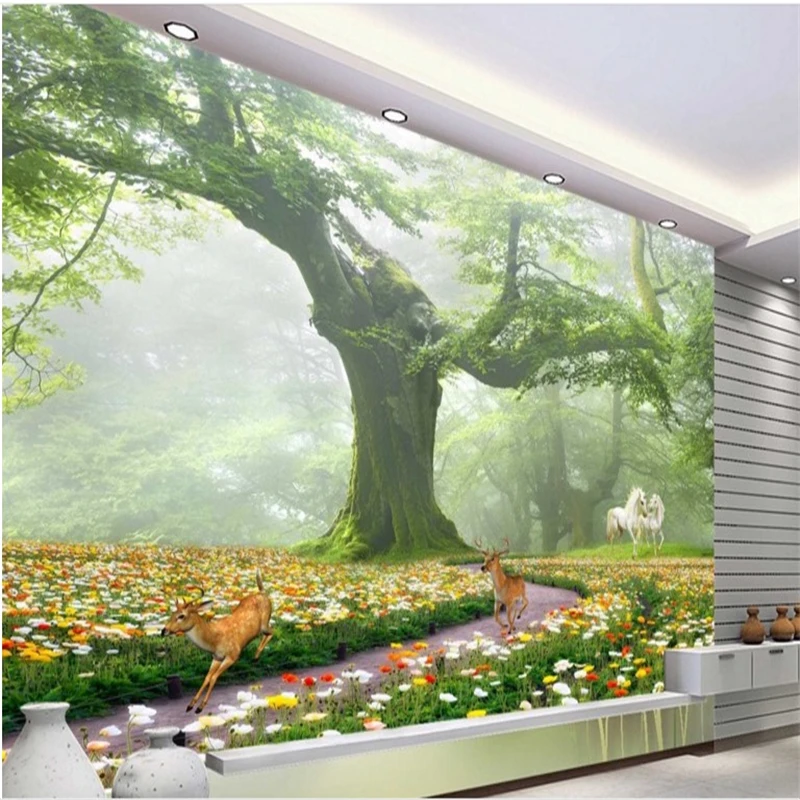 

beibehang Large custom murals fantasy forest bedroom living room TV backdrop papel de parede para sala estar papel de parede 3d