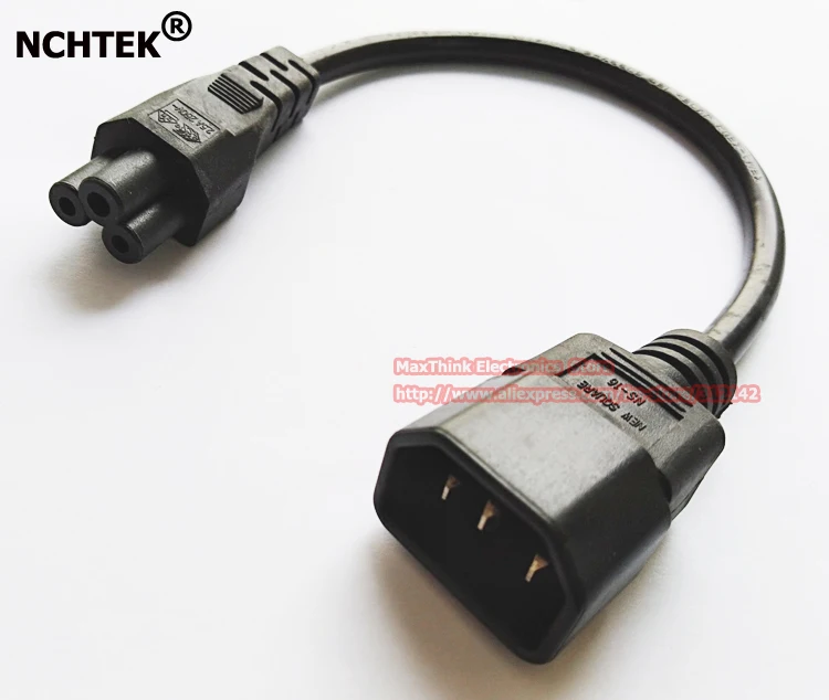 NCHTEK IEC 320 C14 папа C5 Женский адаптер питания кабель 3 Pin Клевер лист конвертер