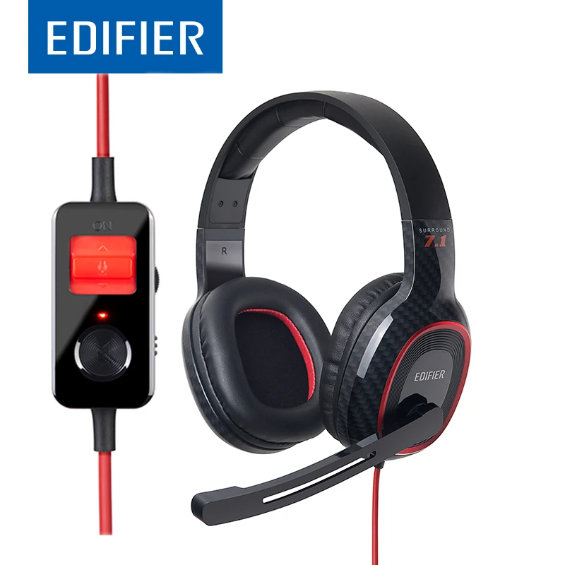 EDIFIER G20 Игровые наушники 7 1 Virtual Surround Sound Over Ear выдвижной гарнитуры эффект вибрации