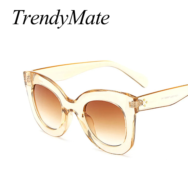 Солнцезащитные очки женские винтажные с заклепками большие UV400 739M2 2017|sun glasses