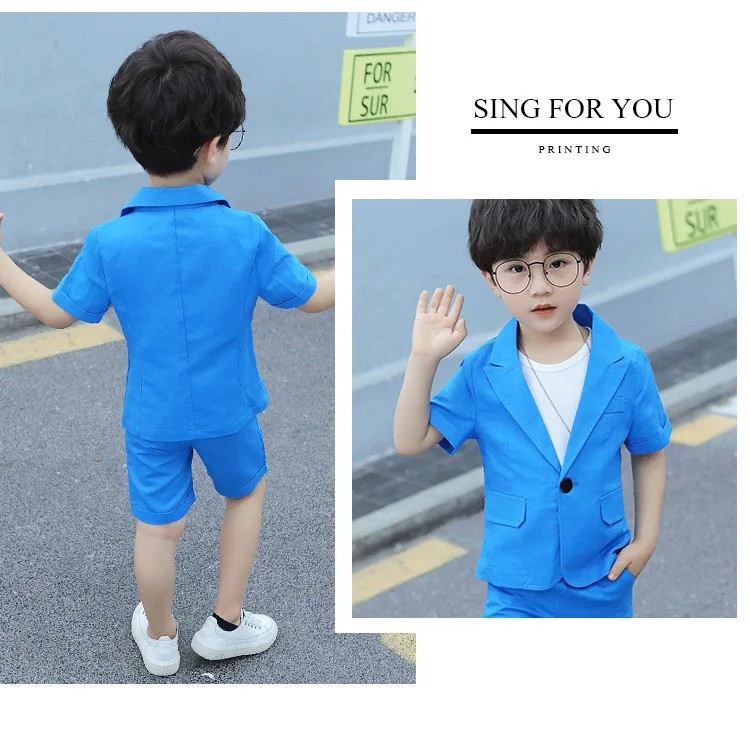 2 шт. комплект из блейзера с коротким рукавом и шортов для мальчиков |
