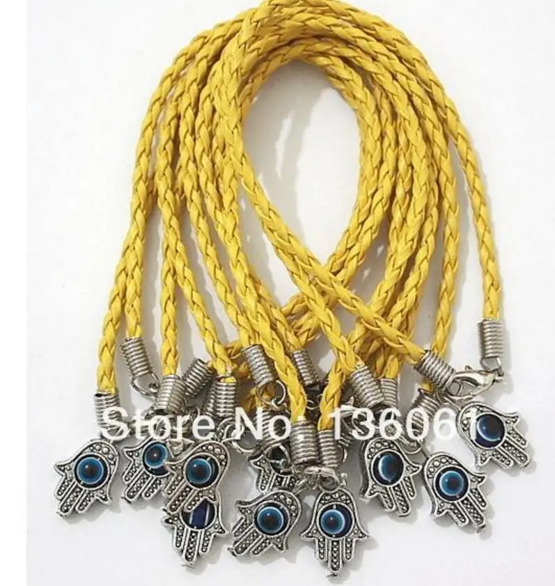 10 шт. винтажный Серебряный Демон глаз хамса ручной смешанный цвет переплетения