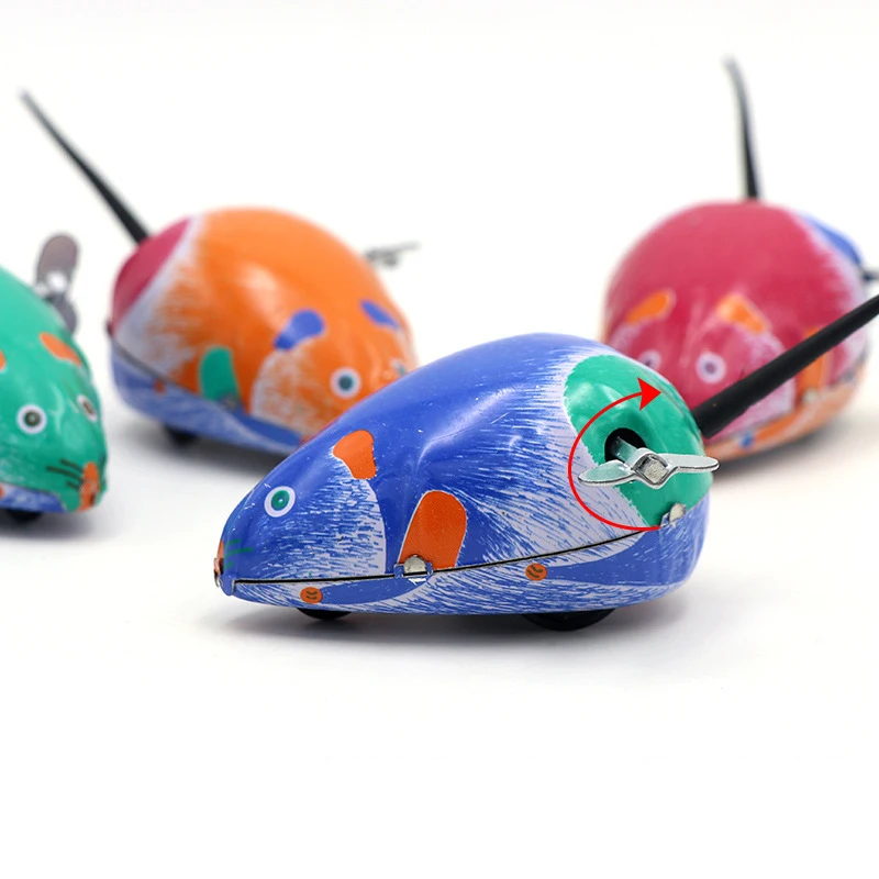 Жестяная Крыса Мышь лягушка Милая забавная игрушка заводная прыгающая белка