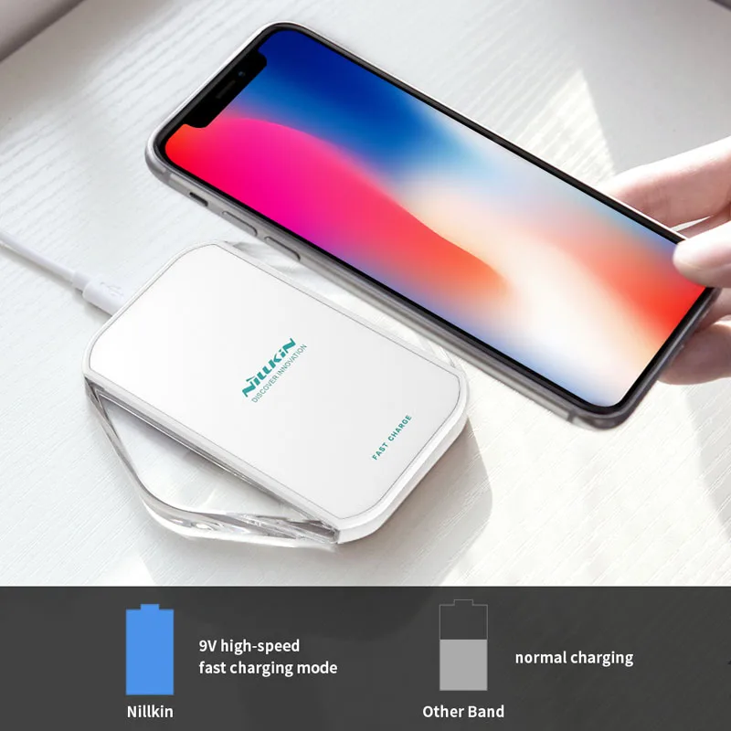Беспроводное зарядное устройство NILLKIN Qi для iPhone X Xr Xs 8 Plus быстрая зарядка