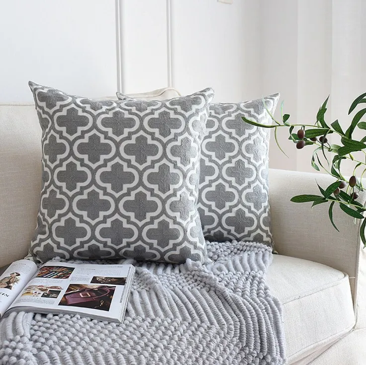 Nordic Design Cotton Linen Decorative Cushion Covers 45x45cm Floral Pattern Home Pillow Case Cover For Sofa Bedroom | Дом и сад