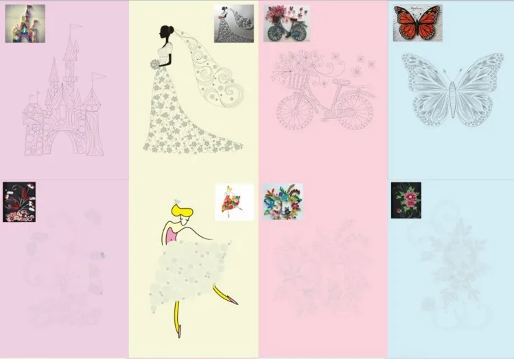 Ремесленный шаблон для самостоятельной сборки 8 шт. из бумаги заполнения