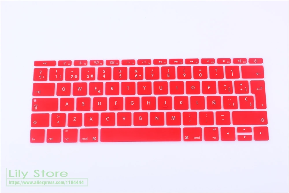 Силиконовый чехол для испанской клавиатуры защитный нового Macbook 12 A1534 и MacBook Pro 13