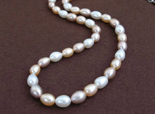 Женское Ожерелье с натуральным пресноводным жемчугом 9-10 мм