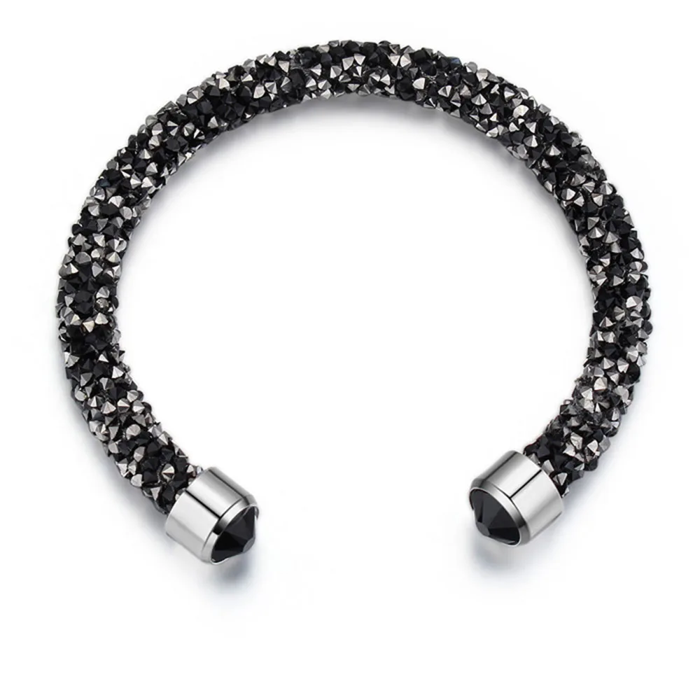 Jet HEM Новинка, очаровательный Браслет-манжета с кристаллами Swarovski, бижутерия в подарок на Рождество - Окраска металла: Jet HEM