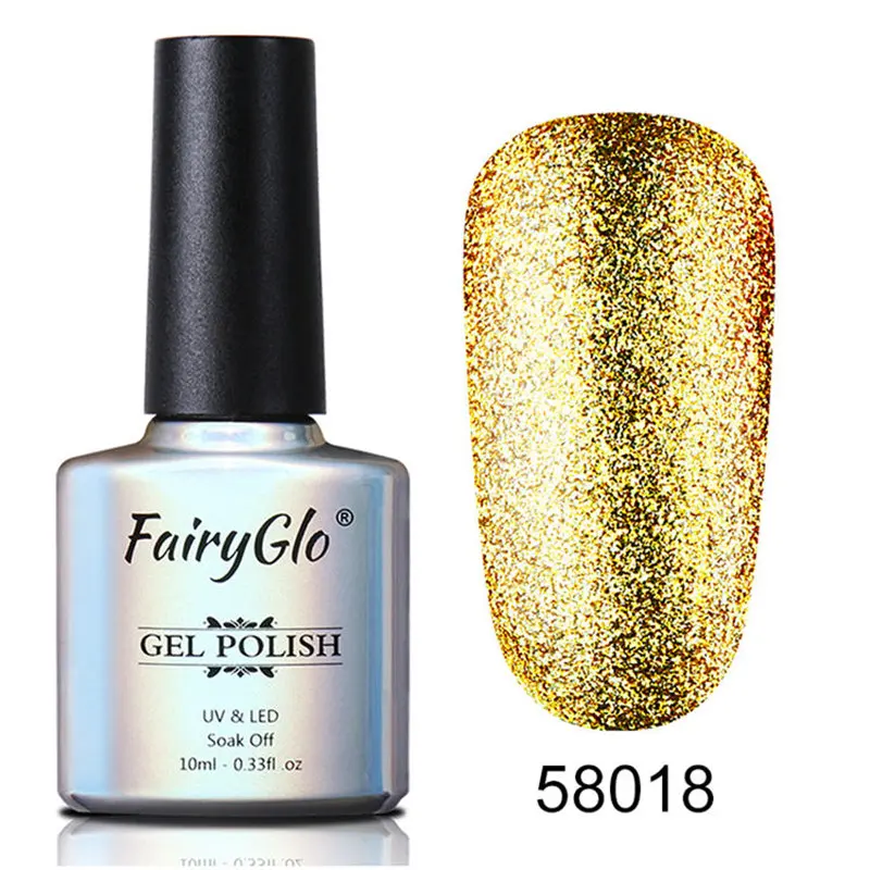FairyGlo, 10 мл, блестящий Гель-лак для ногтей, блестящий УФ-Гель-лак, замачиваемый, Полупостоянный Гель-лак для ногтей, эмалированный лак - Цвет: BJJ58018