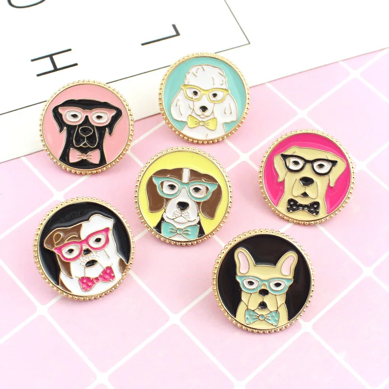 2019 брошка мультфильм круглый собака Лабрадор бульдог золотистый ретривер