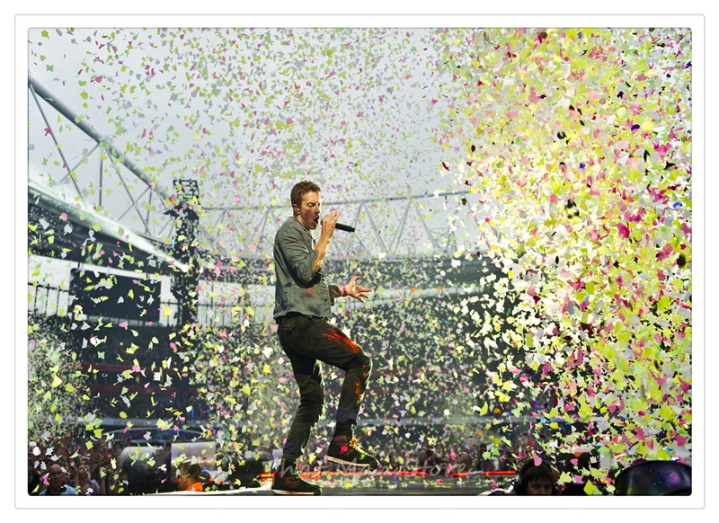 Coldplay рок постер музыкальной группы четкое изображение наклейки на стену украшение дома хорошее качество печатает белая крафт-бумага 42x30 см - Цвет: Золотой