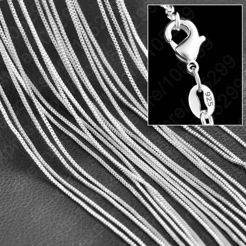

Promotion 10PCS Cheap Wholesale Fine Jewelry Real 925 Sterling Silver Needle Box Venice Chains Necklace High Quality 18 Inch
