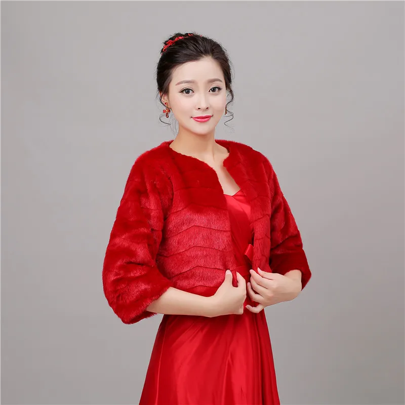 Forevergracedress настоящие фотографии красный 2018 зимний искусственный мех Свадебная