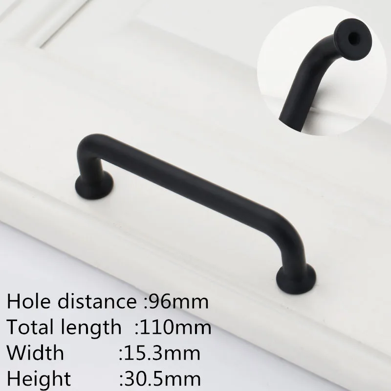 black 96mm KK& FING Европейский цинковый сплав Медный матовый шкаф ручки и ручки кухонный шкаф дверные ручки для гардероба мебельная фурнитура - Цвет: black 96mm
