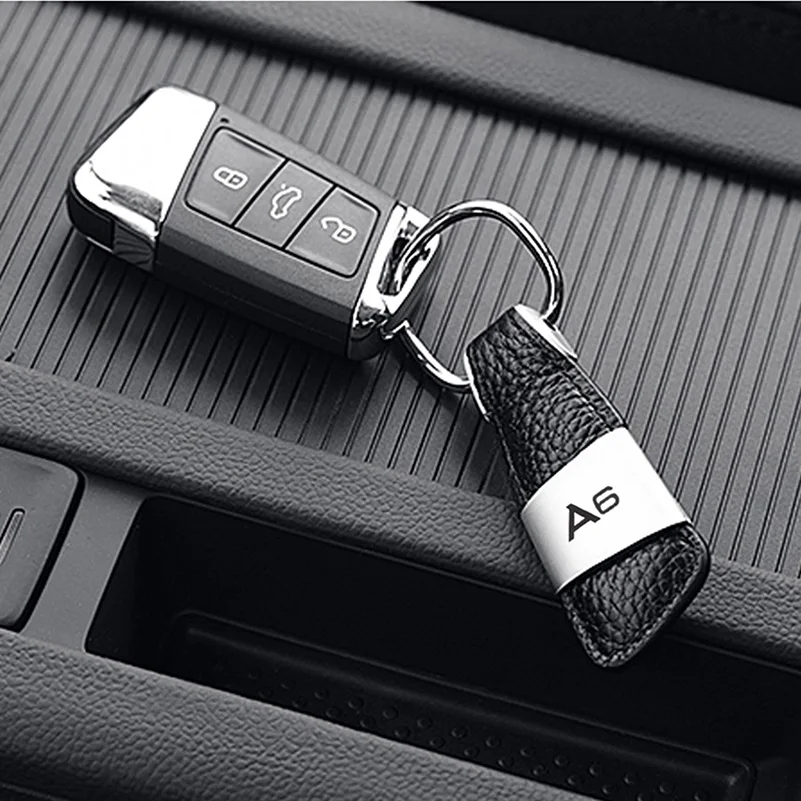 Кожаный брелок для ключей с логотипом автомобиля Audi A3 A4 A6 A7 A8 B6 S3 S4 S5 RS Q5 аксессуары