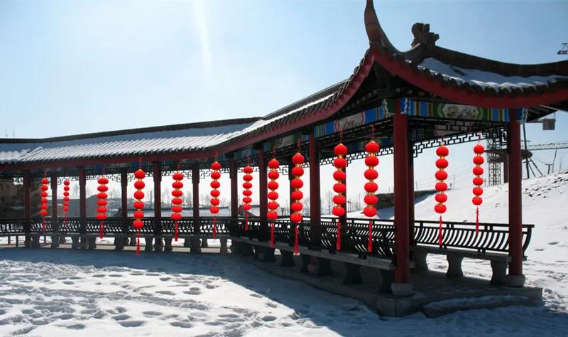 Круглый красный китайский фонарик диаметр 4 см 9 новогодние украшения вечерние 30