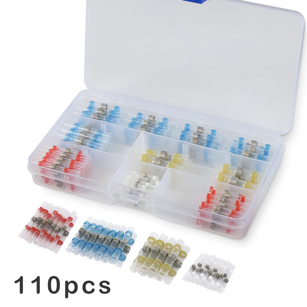 110 шт. водонепроницаемый Изолированный термоусадочный стыковой провод разъем