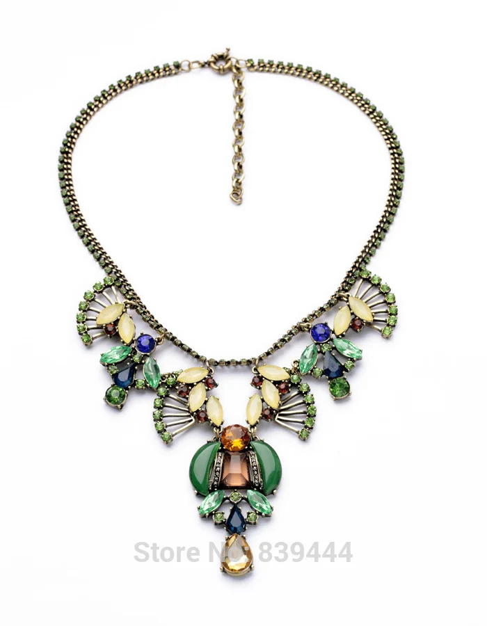 

2014 популярный дизайн ювелирных изделий, женское роскошное ожерелье-чокер со стеклянным камнем, модные ожерелья и подвески