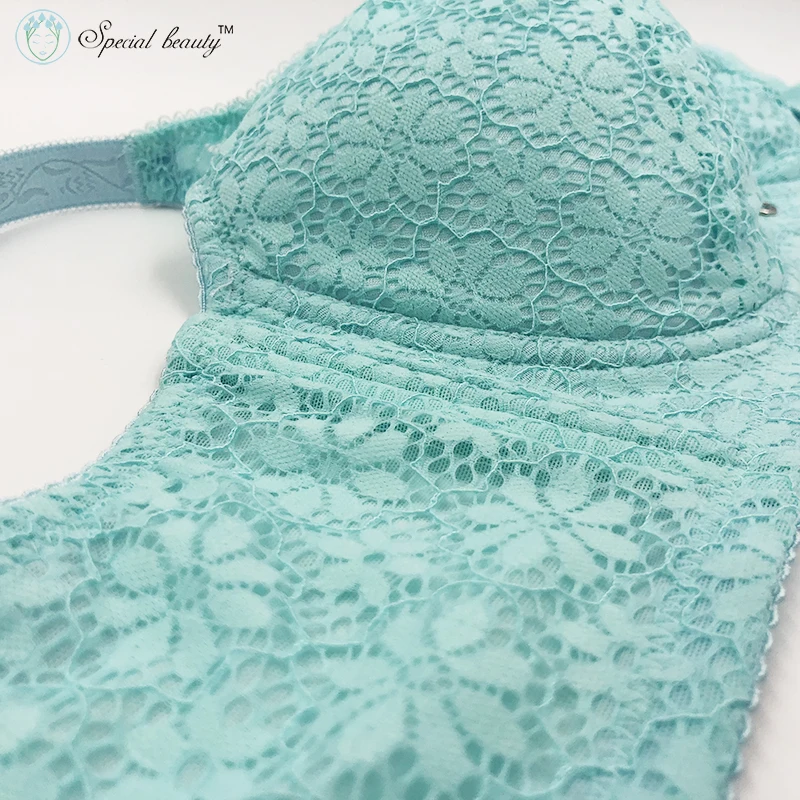 

Special beauty!!!Hot sale!Super Sexy Deep V Push Up Elegant Lovely Sweet Lace straps 3D Thin cup Stealth steel ring Vest bra