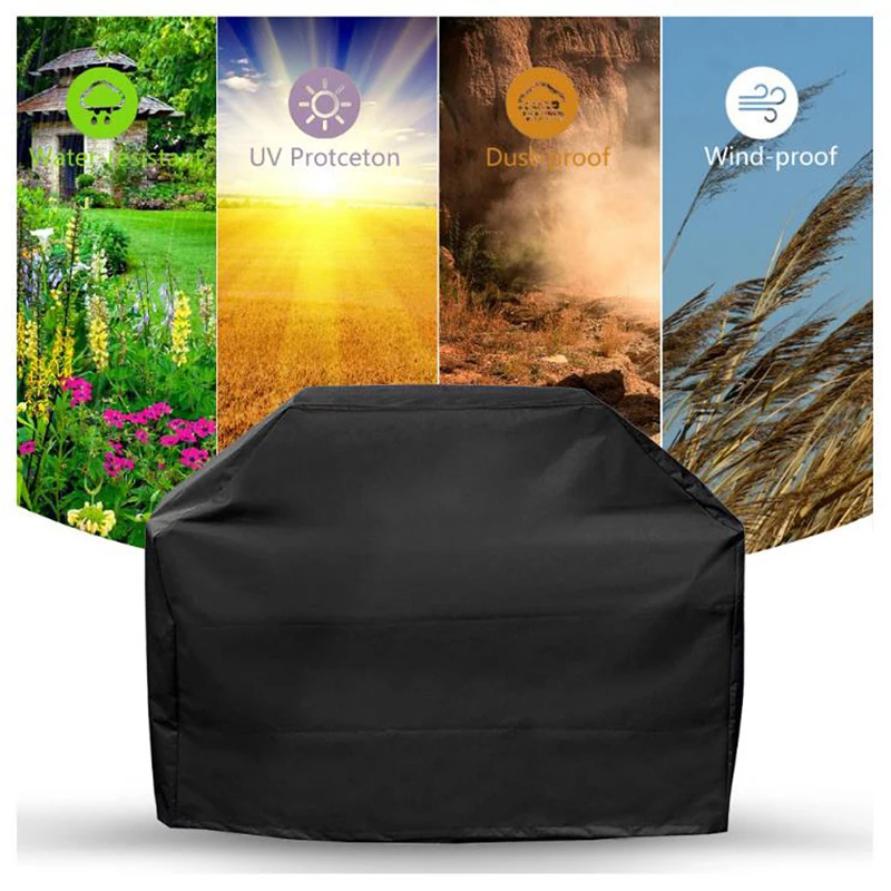 Черная Водонепроницаемая Крышка для барбекю защита от УФ лучей чехол гриля пыли