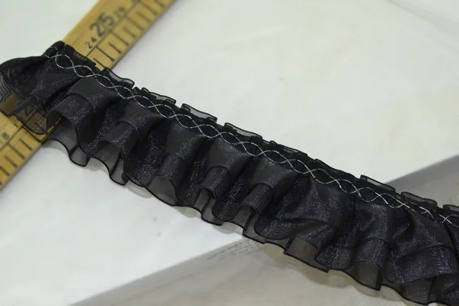 10 ярдов/партия DIY Многоцветный рюшами Перл Органза двойной слой юбка кружевная ткань торжественное платье одежда отделочный кружевной материал
