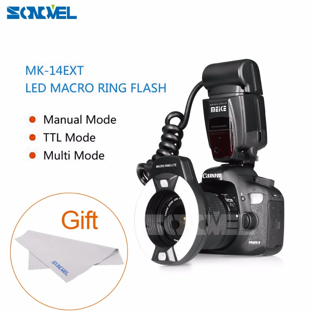 Meike MK 14EXT макро TTL кольцо вспышка E со светодиодной АФ вспомогательная лампа для Canon