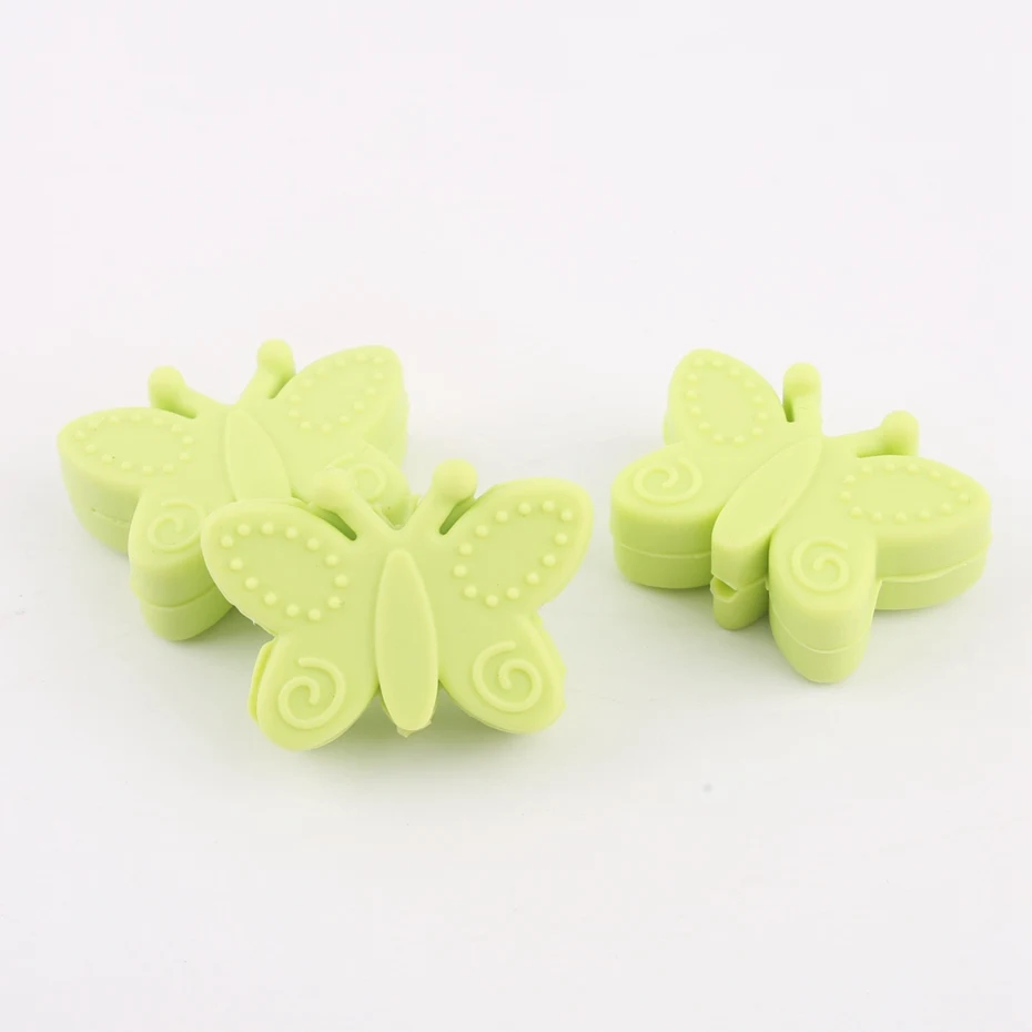 Beads Green Укусы 5 шт. детский силиконовый Прорезыватель для зубов из бусин бабочка перле силикон для DIY игрушечное ожерелье браслет детские товары детский Прорезыватель - Цвет: Beads Green