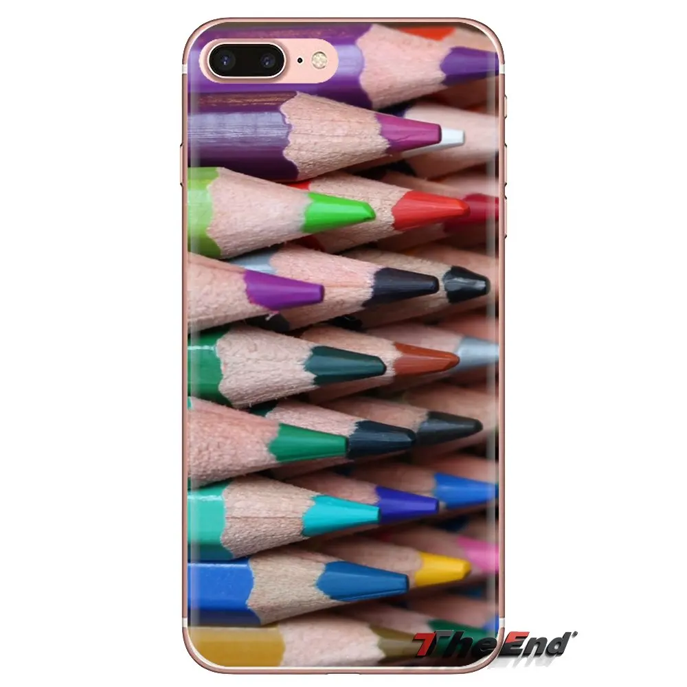 Colored pencils Transparent Soft Cases Covers For Samsung Galaxy S3 S4 S5 Mini S6 S7 Edge S8 S9 S10 Plus Note 3 4 5 8 9 |