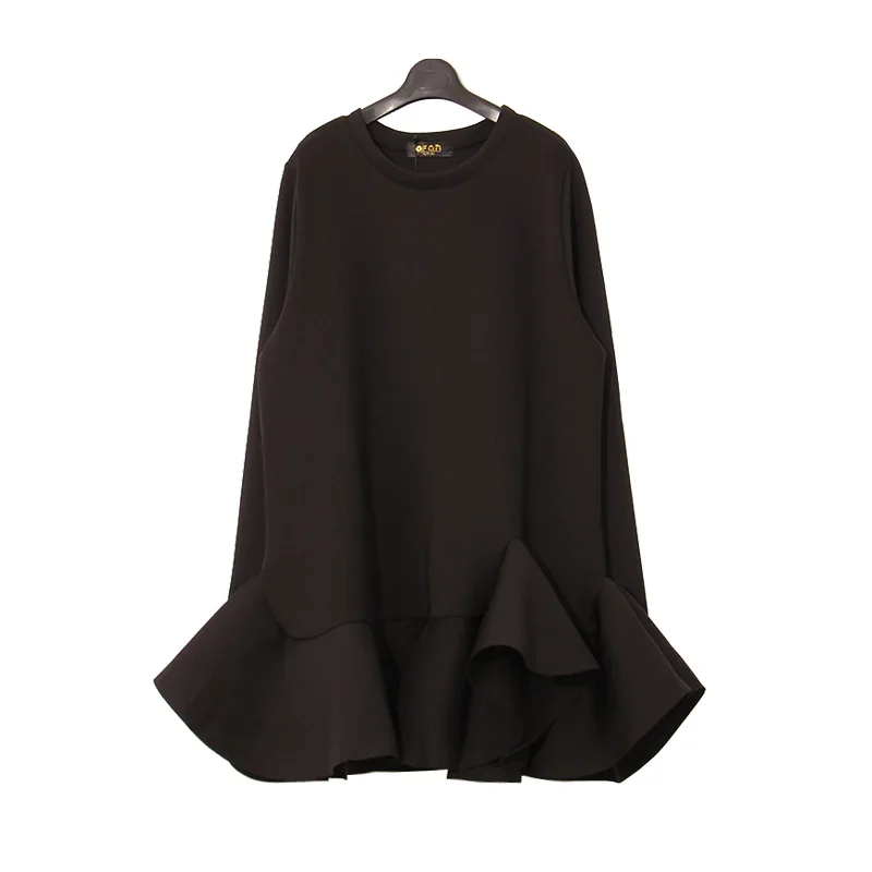 [Chicever] 2017 Новая мода весна Сращивание пространство хлопок оборками платье с