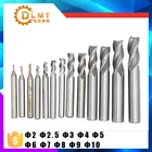 Фреза Концевая из быстрорежущей стали, 2, 2, 5, 4, 5, 6, 7, 8, 9, 10 мм, с прямым хвостовиком, 3 канавки, 10 шт.