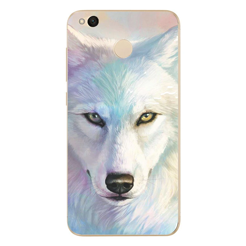 MLCRIYG Soft Phone Case For Xiaomi Redmi 4X TPU Coloful Tiger Wolf Painted Design Fundas B045 |