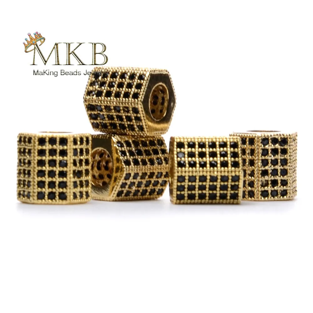 Бусины из черного фианита с микрозакрепкой 8 мм|Бусины| |