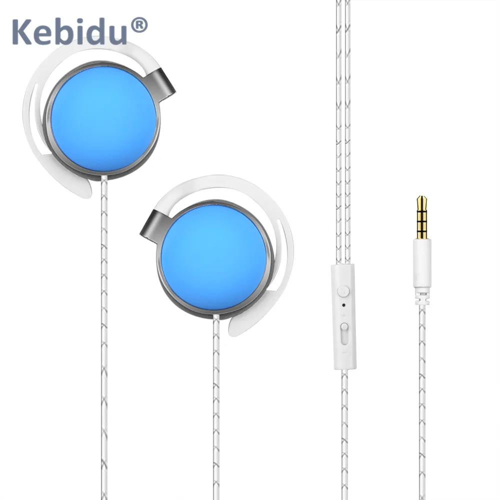 KEBIDU Ear Hook Headsets With Built-in Microphone Hanging Earphones 3.5mm In-Ear Wired Earphone For Smartphones | Электроника