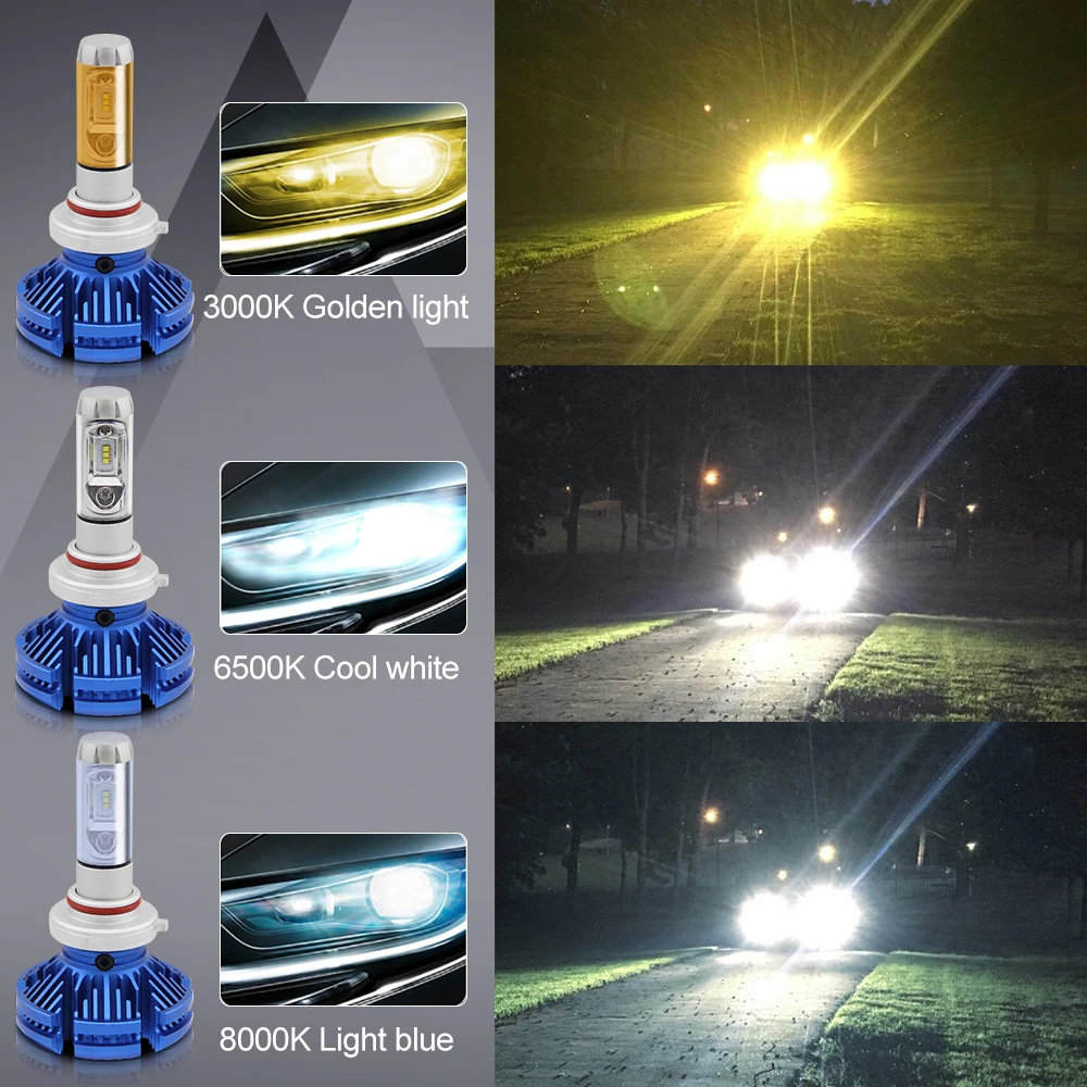 Braveway H4 светодиодный H7 H11 3000K 6500K 8000K автомобильный Светильник лампы 12V авто 9006 HB4 H8