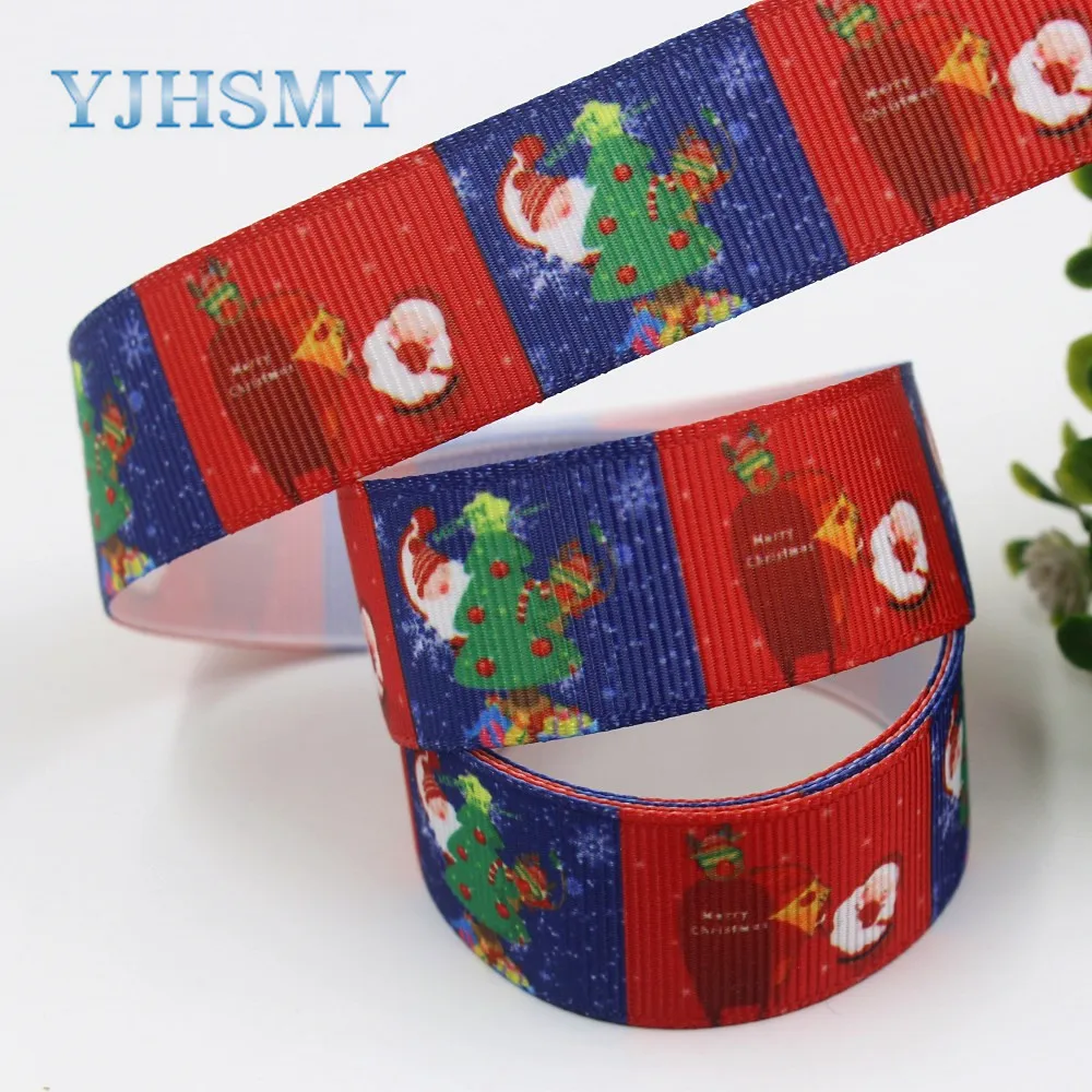 YJHSMY I-19713-4 22 мм 10 ярдов Рождественская серия мультфильм grosgrain ленты лук колпачок
