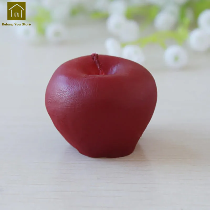 Apple Candle Свечи в виде фруктов для торта свадебные декоративные день рождения Вотивные Вика свадьба день рождения свечи декоративные свечи Apple воском дома JKK268 - Цвет: Apple Candle