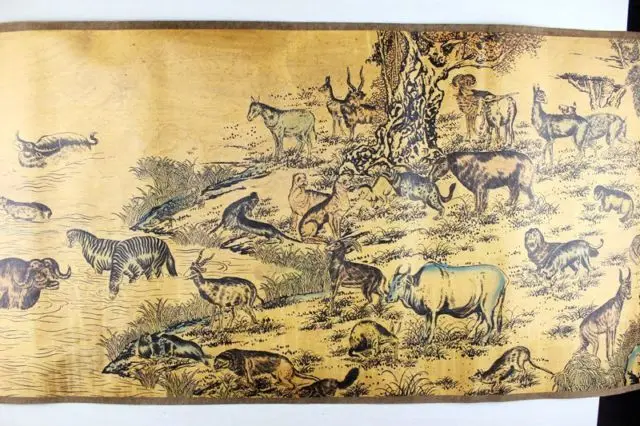 

China Antique collection Boutique Calligraphy and painting beast diagram