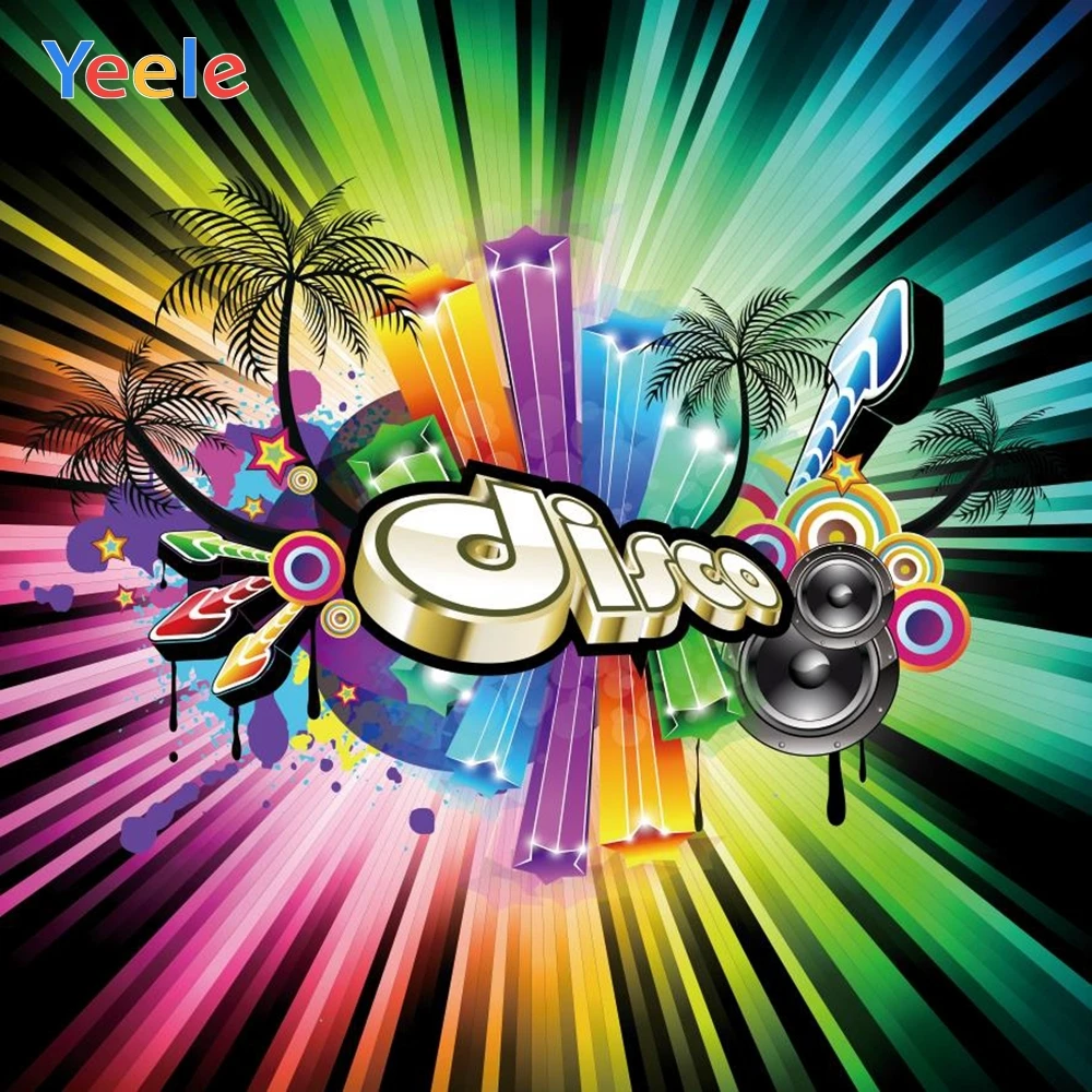 Yeele красочные полосы в полоску пальмовое дерево диско Вечеринка фотографии фоны