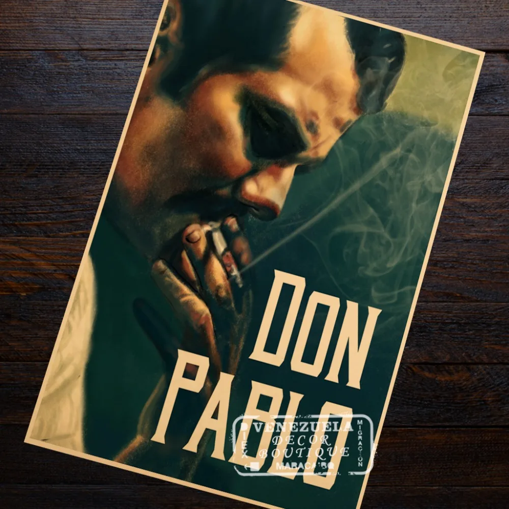 Нарко Колумбии Pablo Escobar постер поп арт классическое ретро винтажное крафт холст