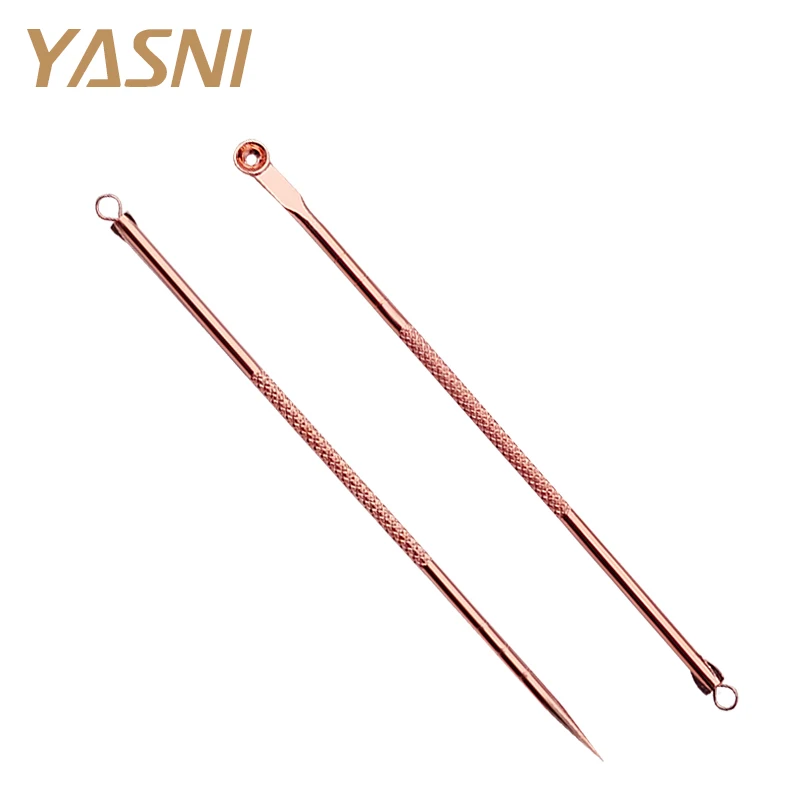 Инструмент для удаления прыщей и черных точек на лице 2 шт./компл.|set rose|set goldcomedone