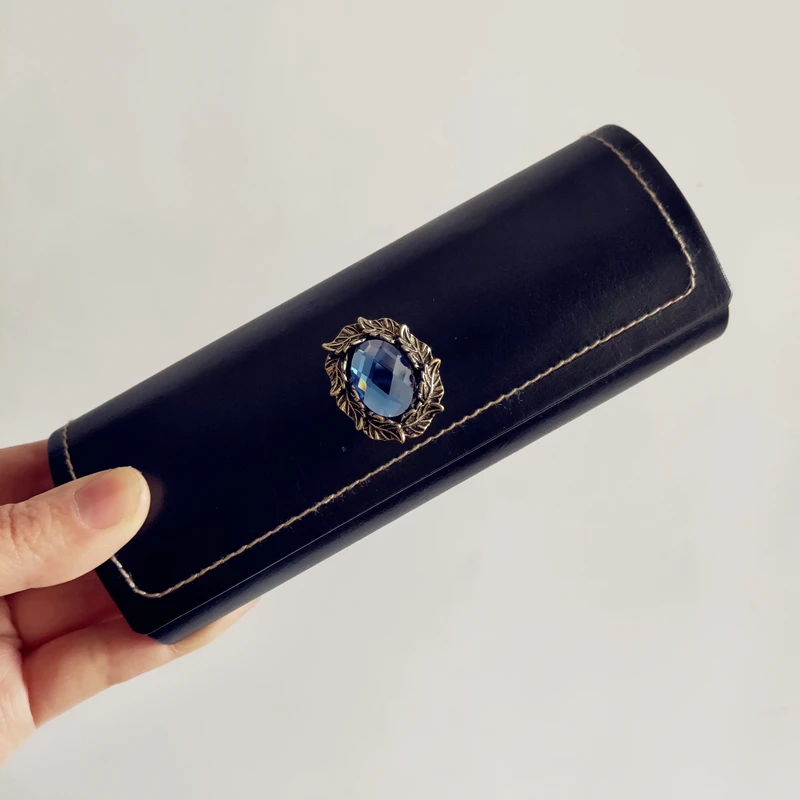 blue diamond Vazrobe солнцезащитные очки коробка для женщин и мужчин DIY символ сильные чехлы для очков черный розовый модные очки хранения магнитные коробки - Цвет: blue diamond