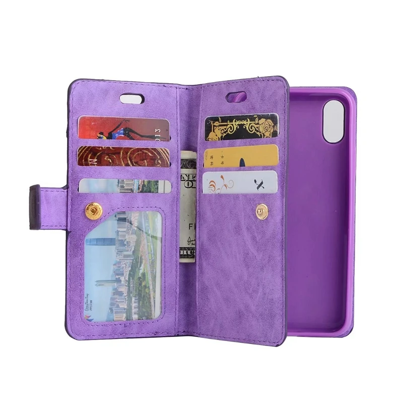 Многофункциональный чехол-бумажник из искусственной кожи на молнии для IPhone 11 XS MAX