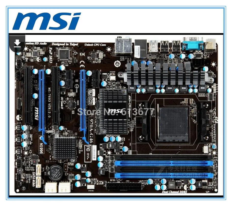 Бесплатная доставка оригинальная материнская плата MSI 970A G46 разъем AM3/AM3 + DDR3 32 Гб