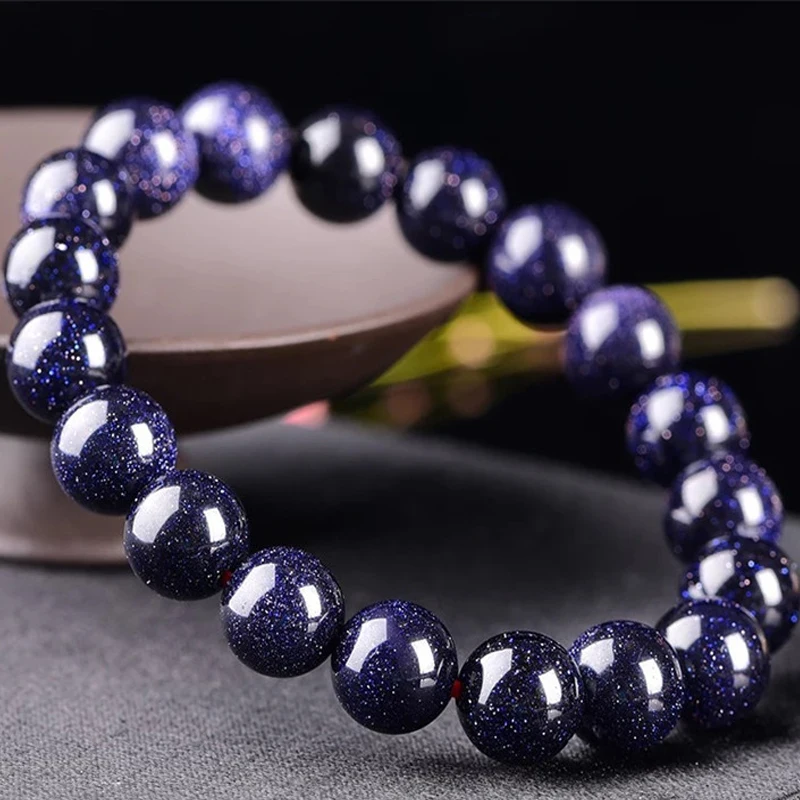 Браслет из бисера ручной работы с голубым песком и камнями (4/6/8/10/12 мм) модные