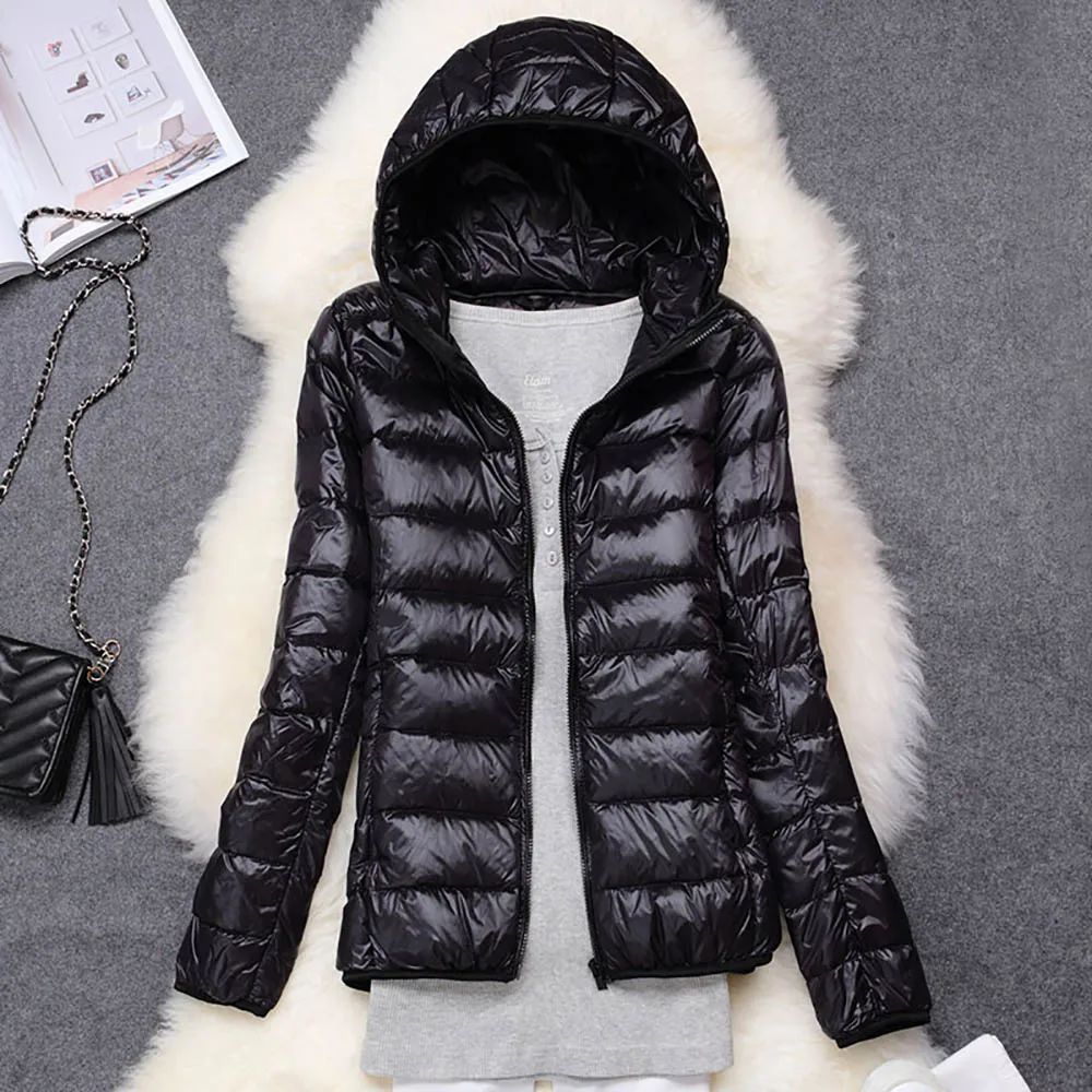 Winter Plus Size Jackets Women Ultra Light Duck Down Jacket Hooded Long Sleeve Slim Warm Coat Parka Female Portabl Outwear | Женская