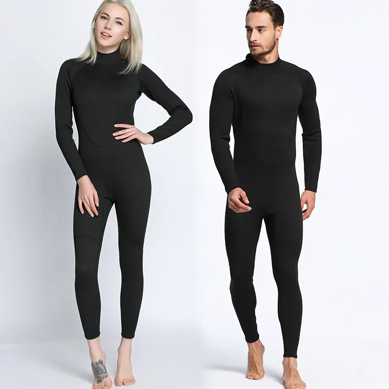 2mm men and women all black long sleeved trousers diving suit surf warm waterproof swimming | Спорт и развлечения
