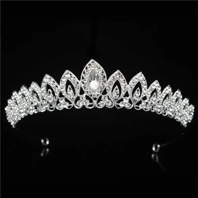 Rose Gold Tiara 04 19 Designs Crystal Wedding Bridal Tiara Crowns for Women Princess Hair Ornament Fashion Bride Headpiece Hair Jewelry Accessories - Metal color: Rose Gold Tiara 04